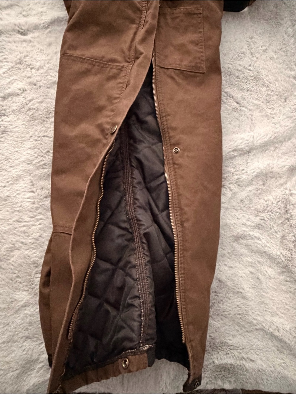 Berne Deluxe Insulated Duck Bib Overalls in Bark Brown - Men's Size Large Short - Picture 8 of 16
